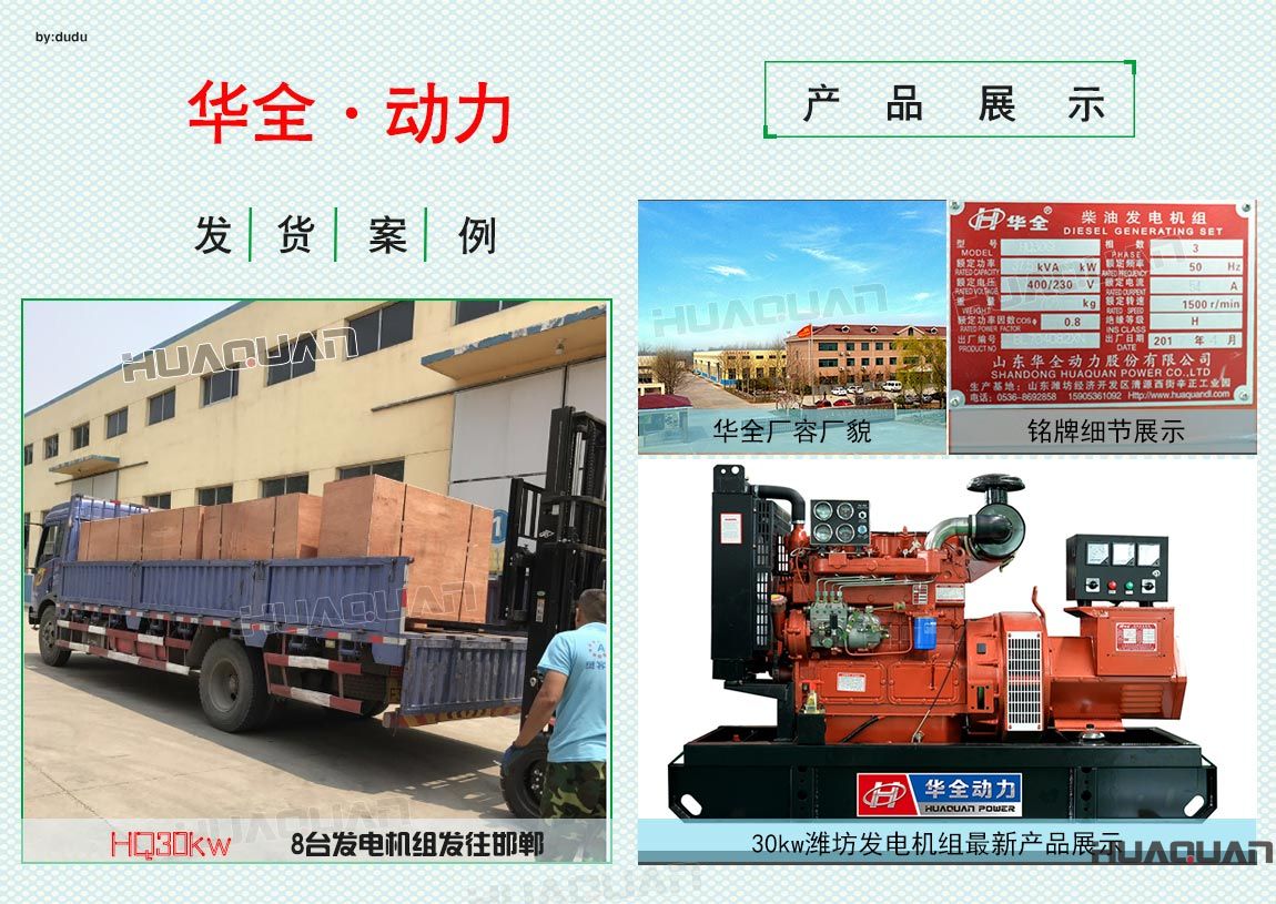 邯鄲客戶在華全采購8臺30kw發(fā)電機組于5月14日成功出廠