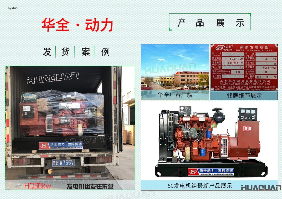 華全動(dòng)力50kw發(fā)電機(jī)組于6月16日發(fā)往東營