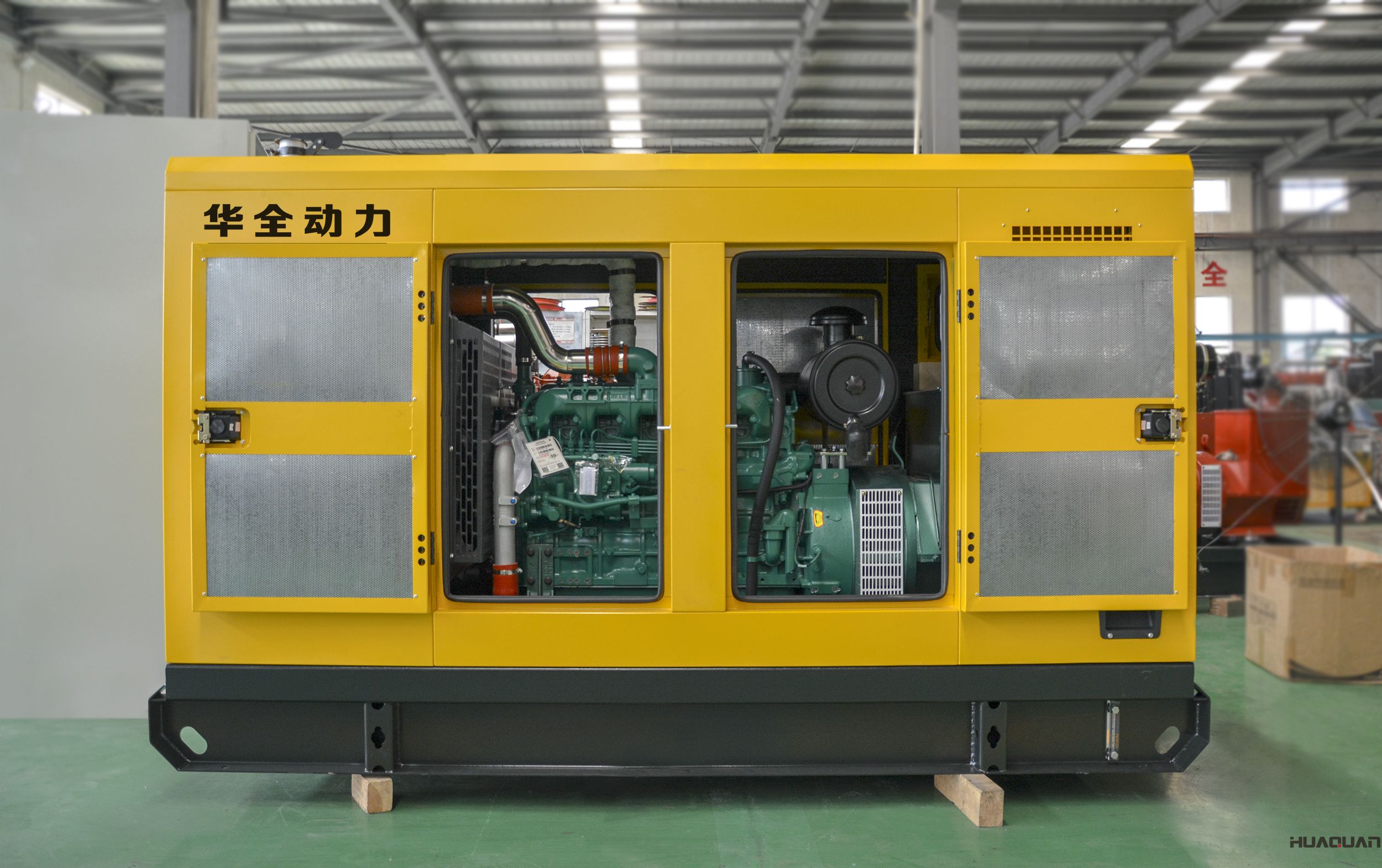 2018年4月25日華全動(dòng)力100kw靜音箱發(fā)電機(jī)組發(fā)往山東青島